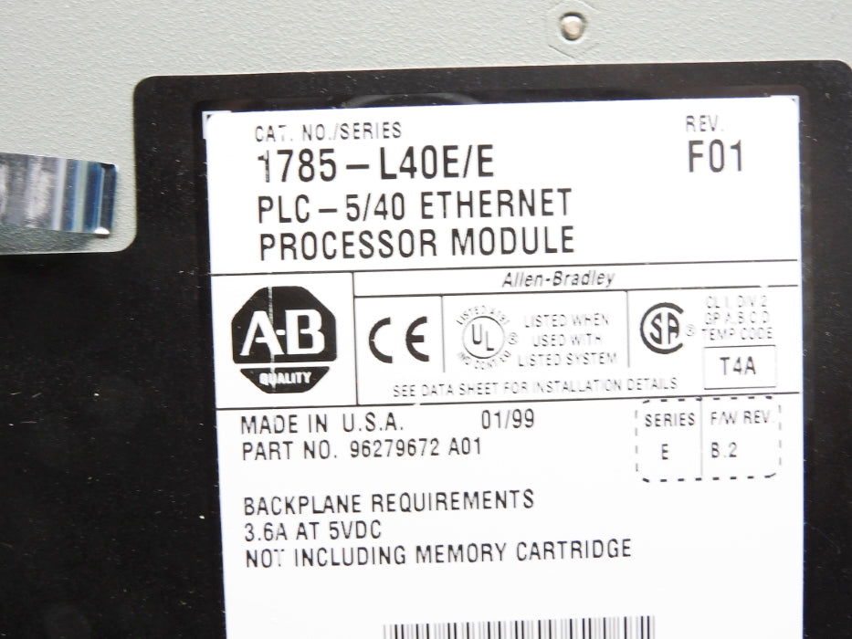 INDUSTRIAL SPARE PART 1785-L40E SER. E F/W B.2 REV. F01 UNMP