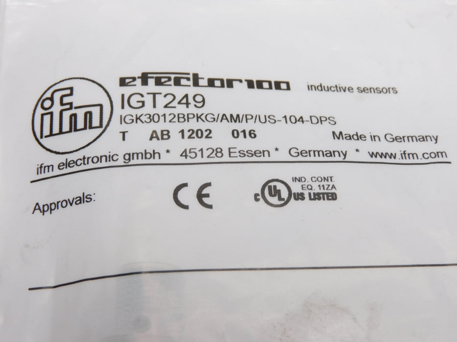 IFM EFECTOR IGT249 IGK3012-BPKG/AM/P/US-104-DPS 10-36VDC NSMP