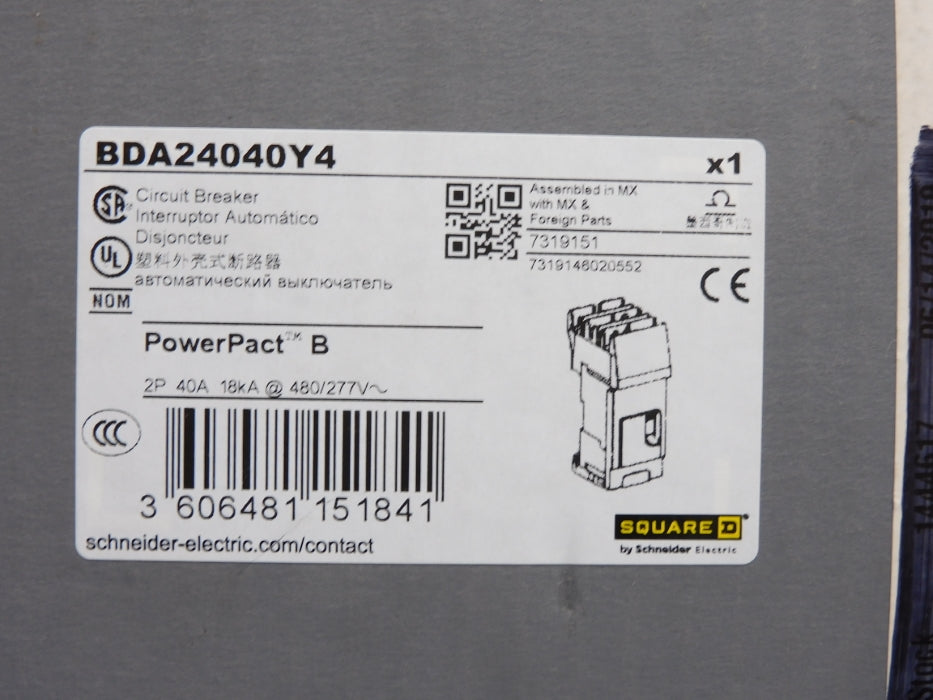 SQUARE D BDA24040Y4 40A 480/277V NSMP
