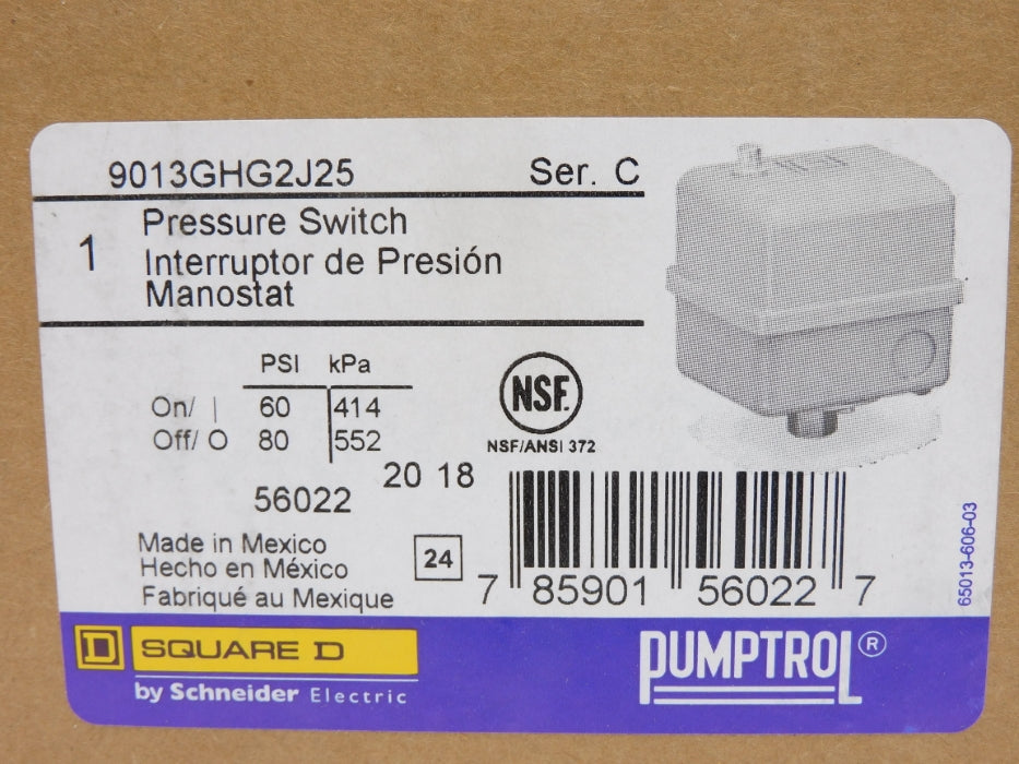 SQUARE D 9013GHG2J25 SER. C 575V 60/80PSI NSMP