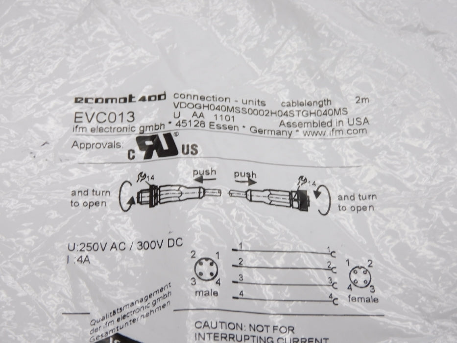IFM EFECTOR VDOGH040MSS0002H04STGH040MS EVC013 250VAC NSMP