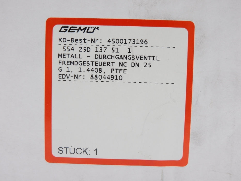 GEMU 55425D137511 880444910 1" NSMP