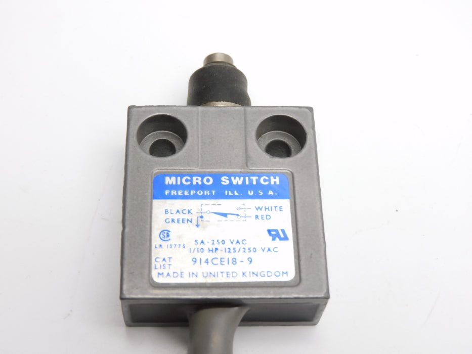 MICRO SWITCH 914CE18-9 250VAC 5A UNMP