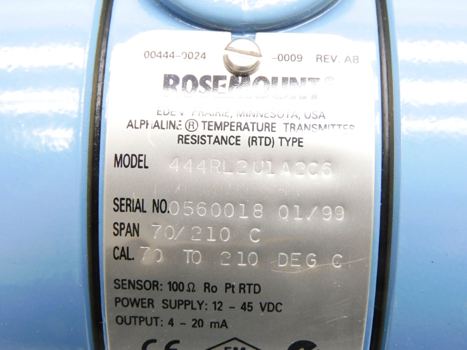 ROSEMOUNT 444RL2U1A2C6 70-210/C NSMP