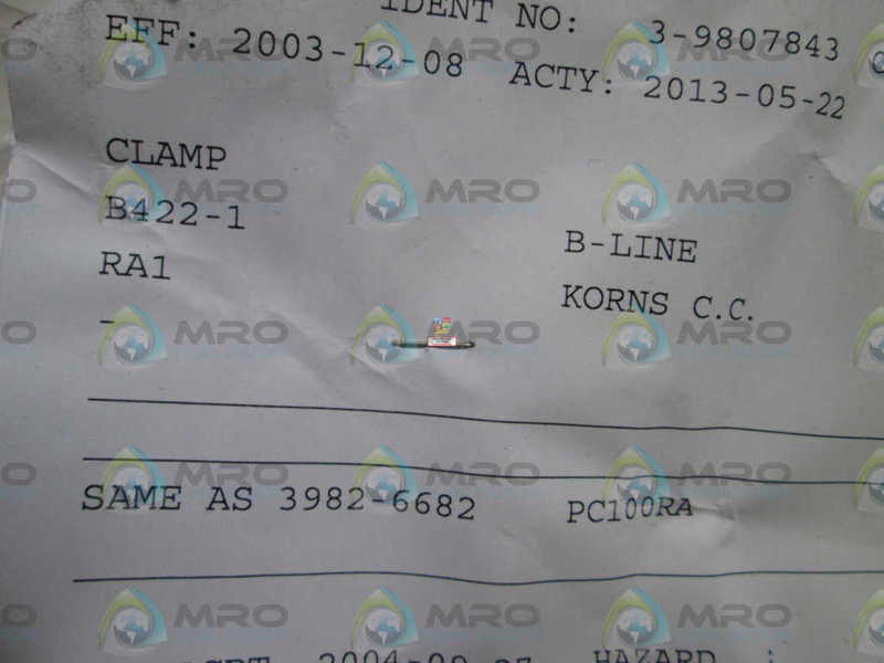 LOT OF 4 B-LINE CLAMP B422-1 NSNP