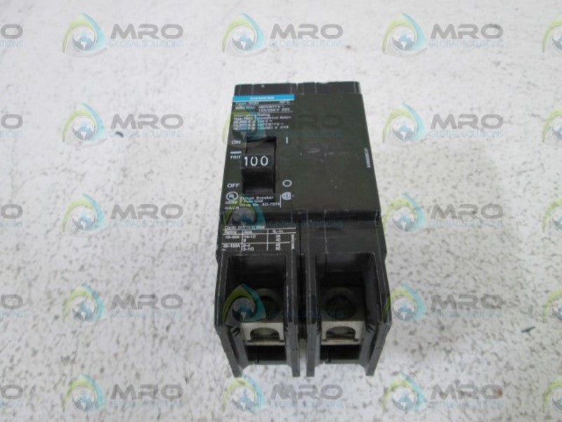 SIEMENS BQD2100 CIRCUIT BREAKER 100A *NEW NO BOX*