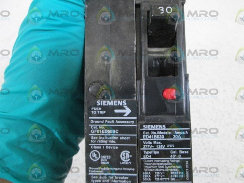 SIEMENS CIRCUIT BREAKER 30A GF01ED60BC W/ ED41B030 NSNP