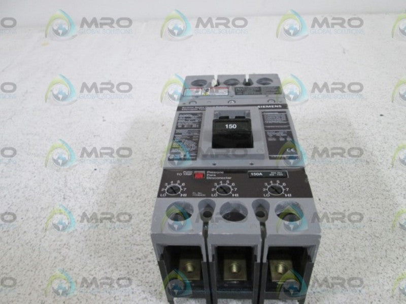 SIEMENS CIRCUIT BREAKER 150A HFXD63B150 (AS PICTURED) NSNP