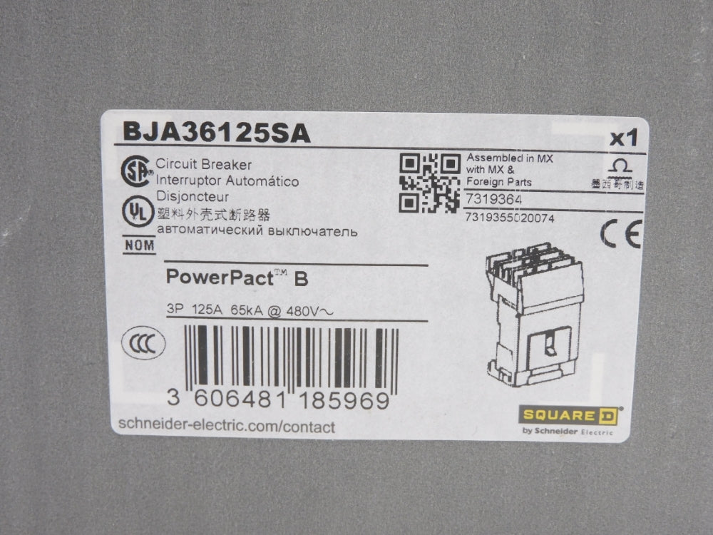 SQUARE D BJA36125SA 125A 480V NSMP