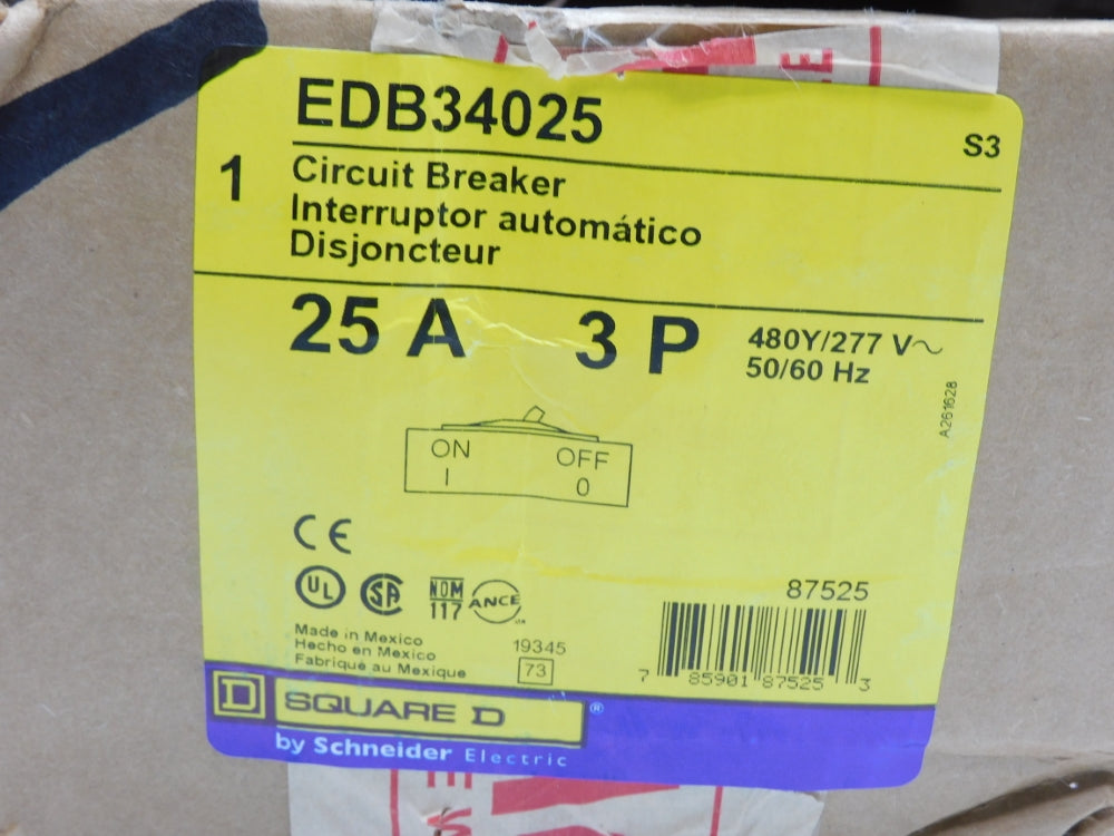 SQUARE D EDB34025 277V 25A NSMP