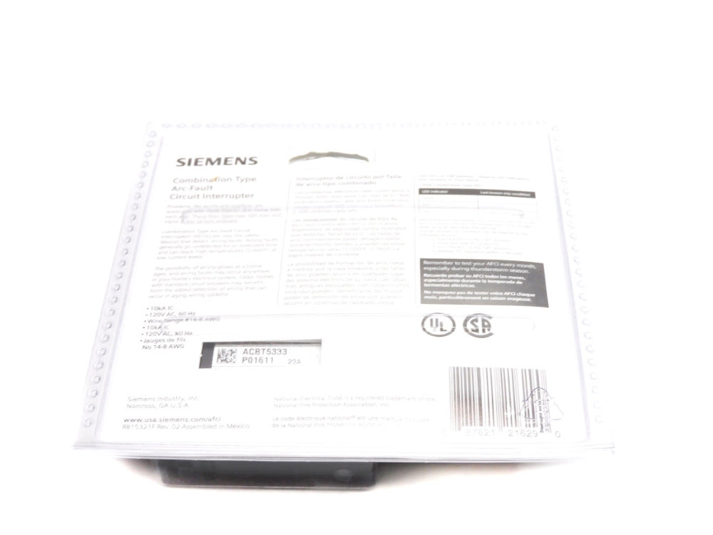 SIEMENS QA120AFCP 120VAC 20A NSMP