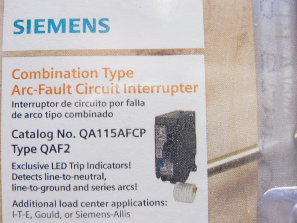 SIEMENS QA115AFCP 120VAC 15A NSMP