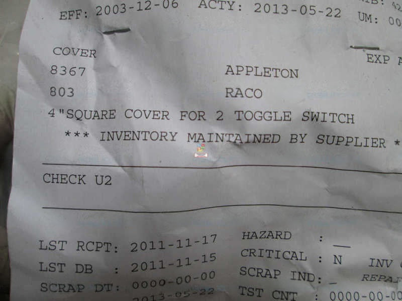 LOT OF 9 APPLETON (RACO) 4" COVER FOR 2 TOGGLE SWITCH 8367 (803) NSNP