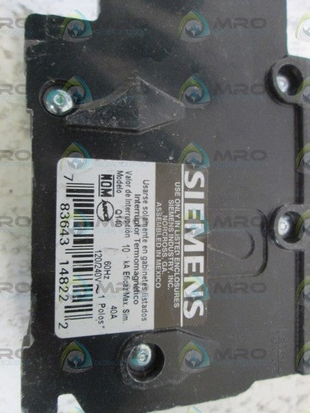 SIEMENS Q140 CIRCUIT BREAKER 40A NSNP