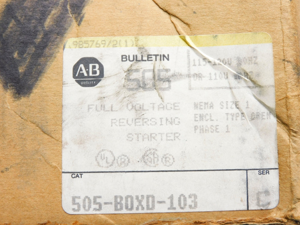 INDUSTRIAL SPARE PART 505-BOXD-103 SER. C 110/115-120V (BR/YL) NSMP