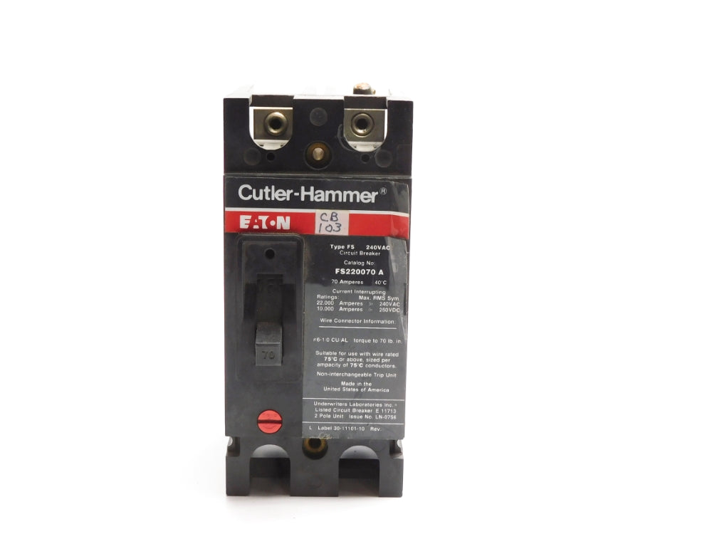 CUTLER HAMMER FS220070A 70A 240VAC/250VDC UNMP