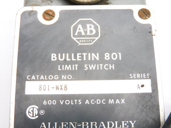 ALLEN BRADLEY 801-NX8 SER. A 600VAC/DC UNMP