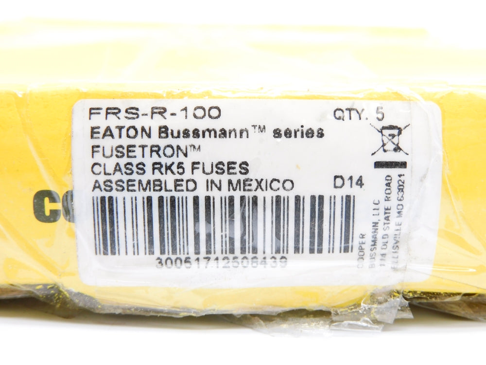 BUSSMANN FRS-R-100 600VAC 100A (PKG OF 5) (YL/GR) NSMP