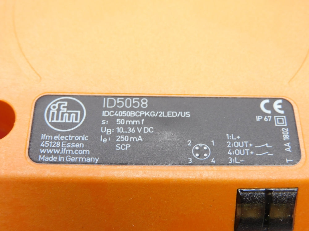 IFM EFECTOR IDC4050BCPKG/2LED/US ID5058 10-36VDC NSMP
