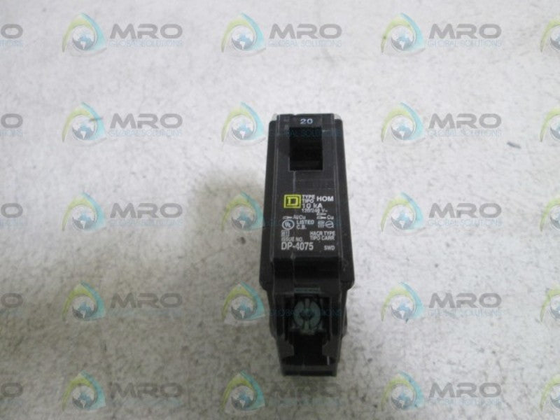 SQUARE D CIRCUIT BREAKER 1P 20A HOM NSNP