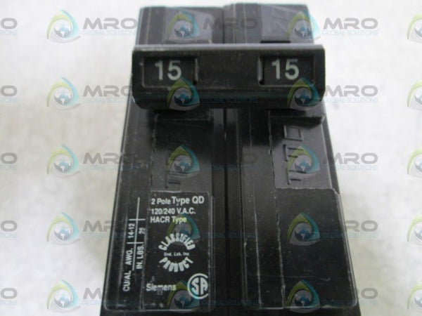 SIEMENS CIRCUIT BREAKER 15-15A 2P QD  NSNP