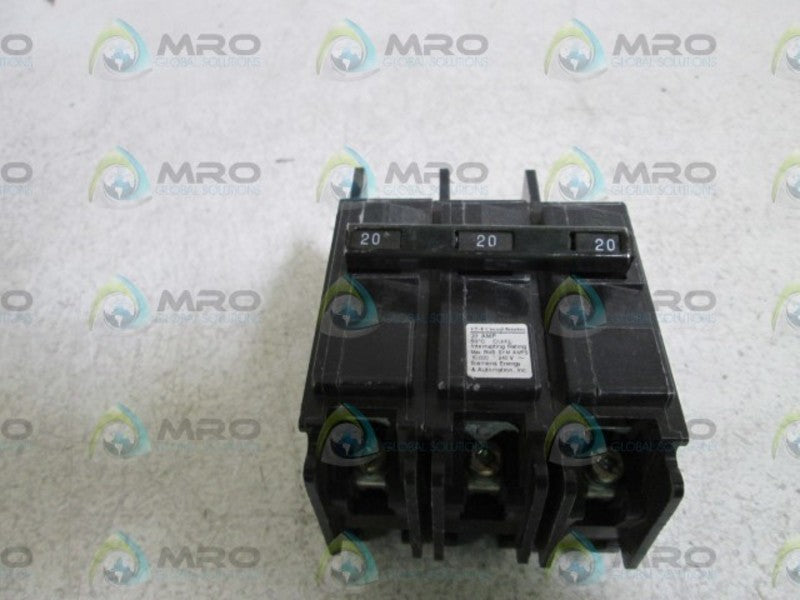 SIEMENS/ I-T-E CIRCUIT BREAKER 20-20-20A 3P NSNP