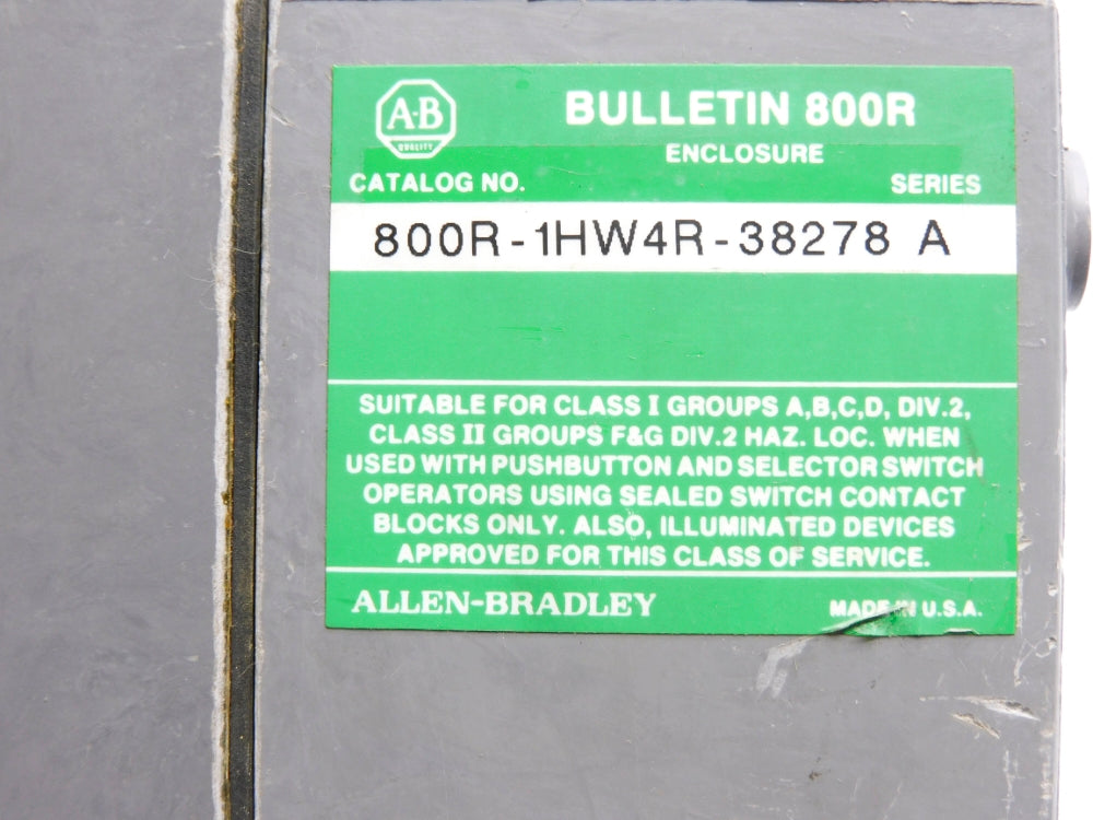 ALLEN BRADLEY 800R-1HW4R-38278 SER. A UNMP