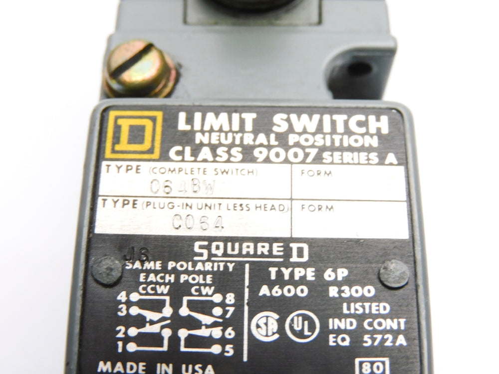 SQUARE D 9007C64BW SER. A UNMP