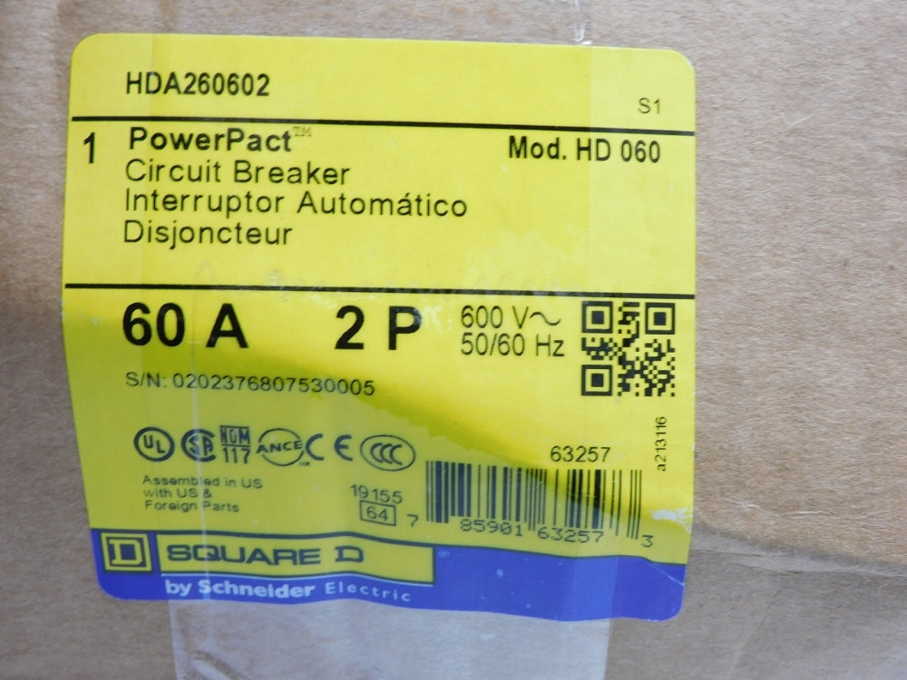 SQUARE D HDA260602 600V 60A NSMP