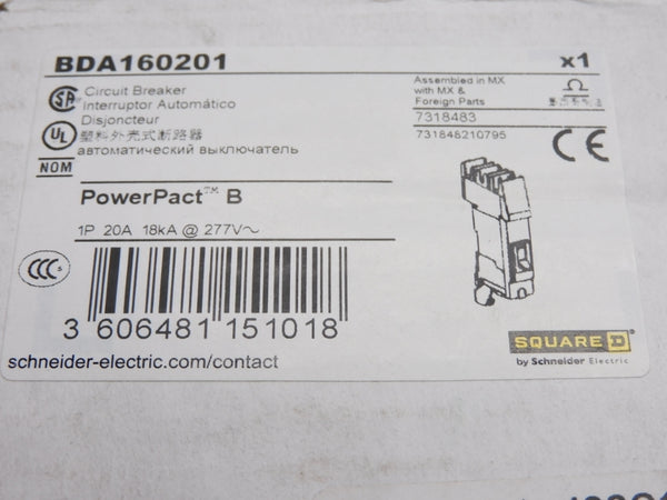 SQUARE D BDA160201 20A 277V NSMP