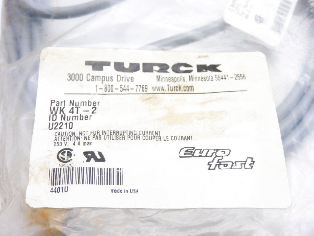 TURCK WK4T-2 U2210 250V 4A NSMP