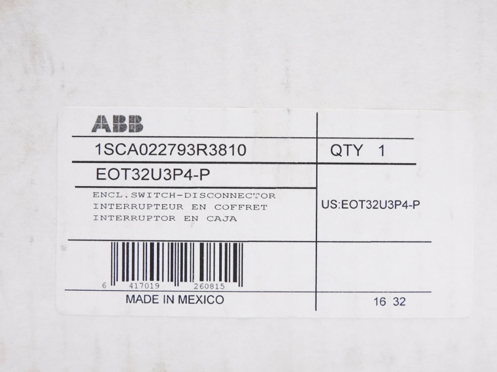 ABB 1SCA022793R3810 EOT32U3P4-P NSMP