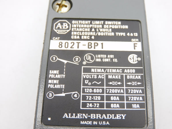 ALLEN BRADLEY 802T-BP1 SER. F (BK/YL) NSMP