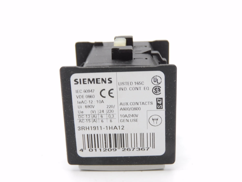 SIEMENS 3RH1911-1HA12 240V 10A NSMP
