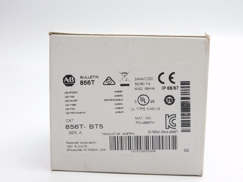 ALLEN BRADLEY 856T-BT5 SER. A 24VAC/DC (WH) NSMP