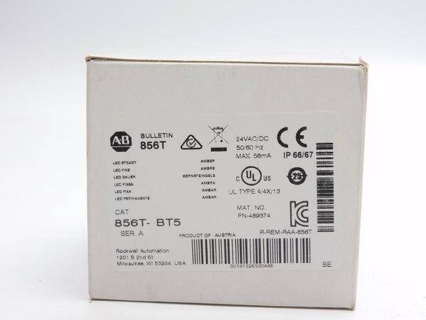 ALLEN BRADLEY 856T-BT5 SER. A 24VAC/DC (WH) NSMP