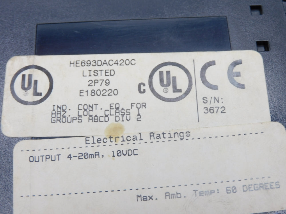 HORNER HE693DAC420C 10VDC (NO DOOR) UNMP