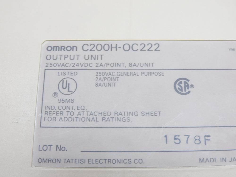 OMRON C200H-OC222 250VAC 8A (NO TERMINAL) UNMP