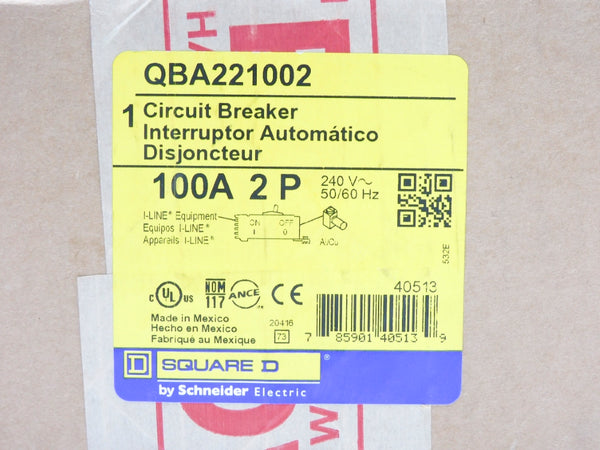 SQUARE D QBA221002 240V 100A NSFS