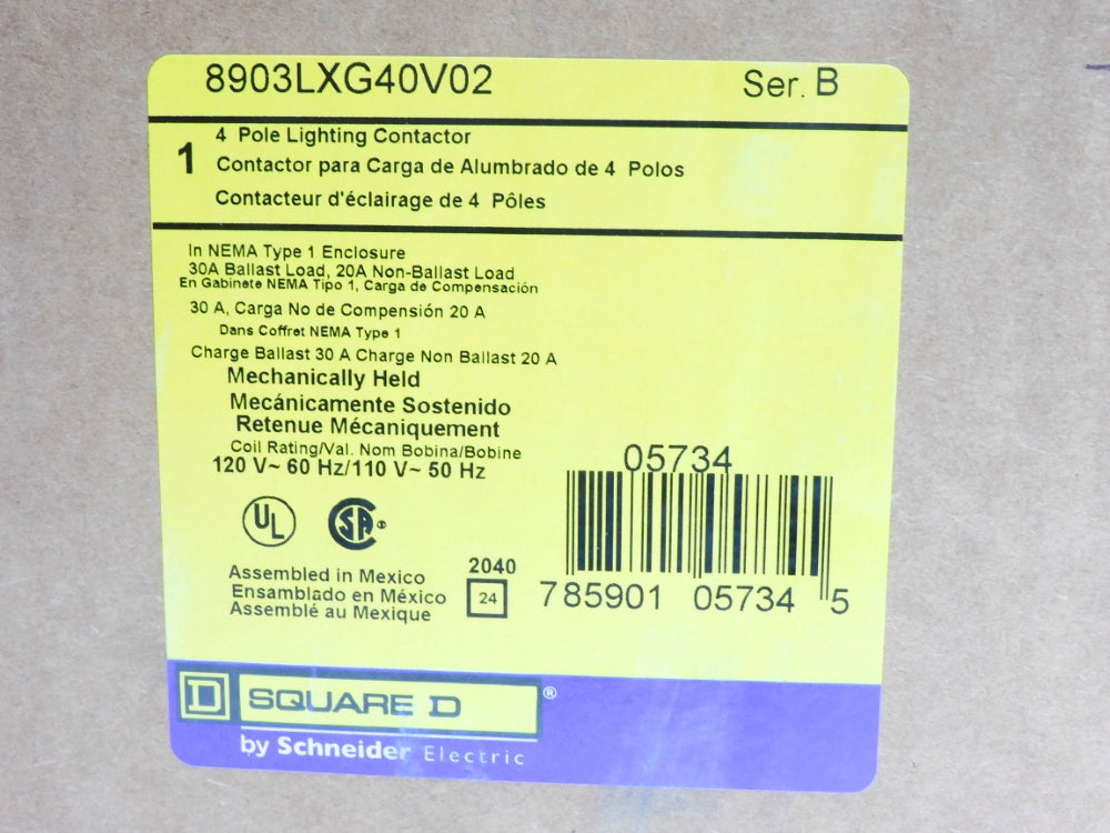 SQUARE D 8903LXG40V02 SER. B 110/120V NSMP