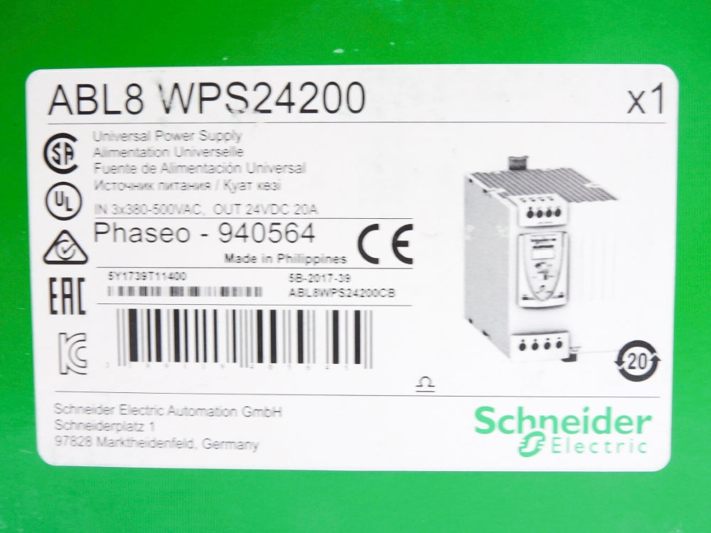 SCHNEIDER ELECTRIC ABL8WPS24200 380-500VAC 20A NSMP