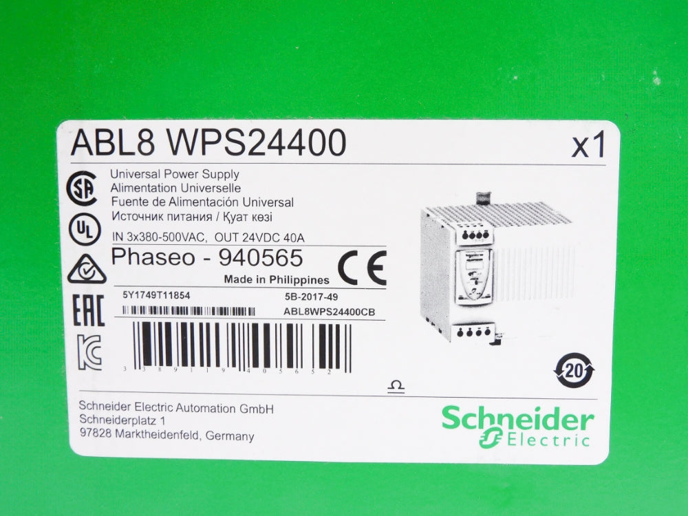 SCHNEIDER ELECTRIC ABL8WPS24400 380-500VAC 2.4A NSMP