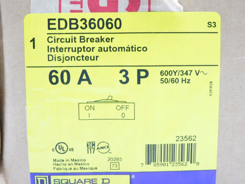 SQUARE D EDB36060 347V 60A NSMP