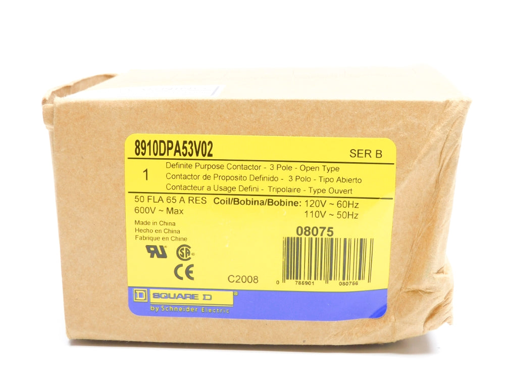 SQUARE D 8910DPA53V02 SER. B 110/120V 50A NSMP