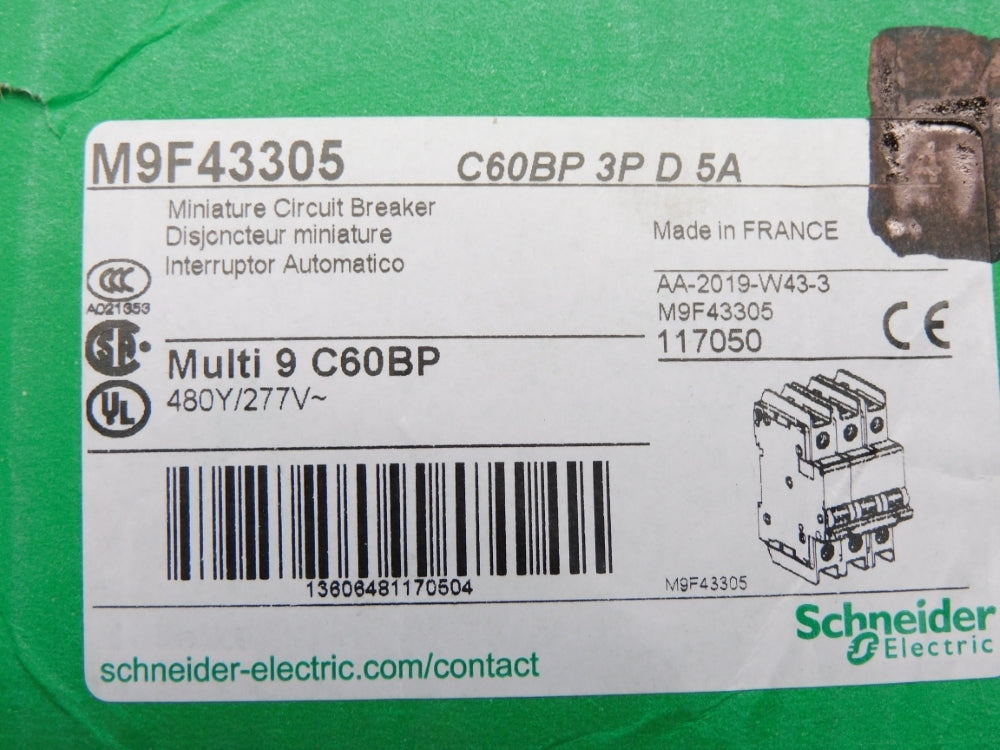 SCHNEIDER ELECTRIC M9F43305 277V 5A NSNP