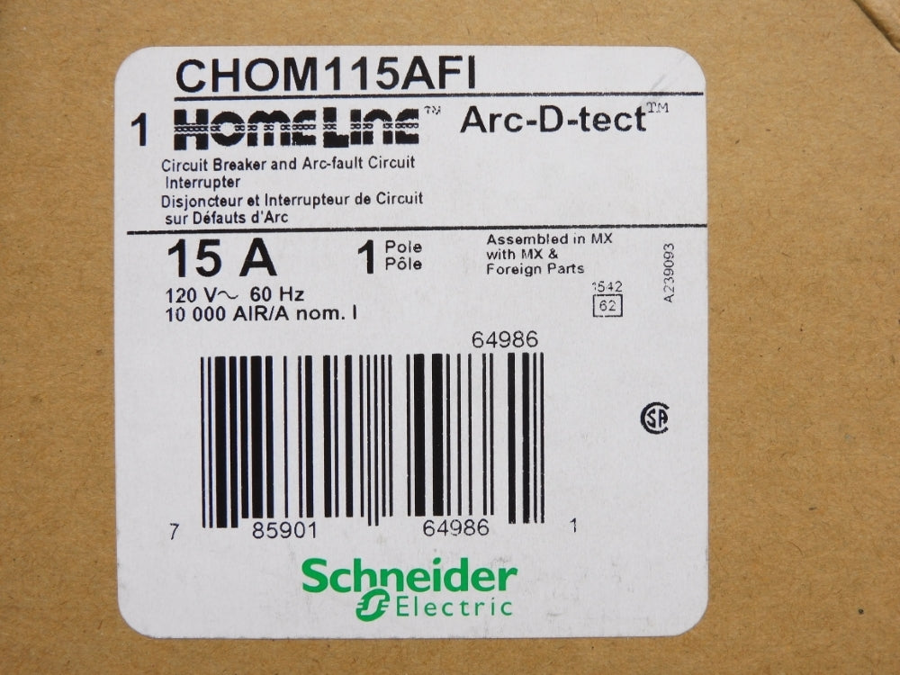 SCHNEIDER ELECTRIC CHOM115AFI 15A 120V (AS PICTURED) NSMP