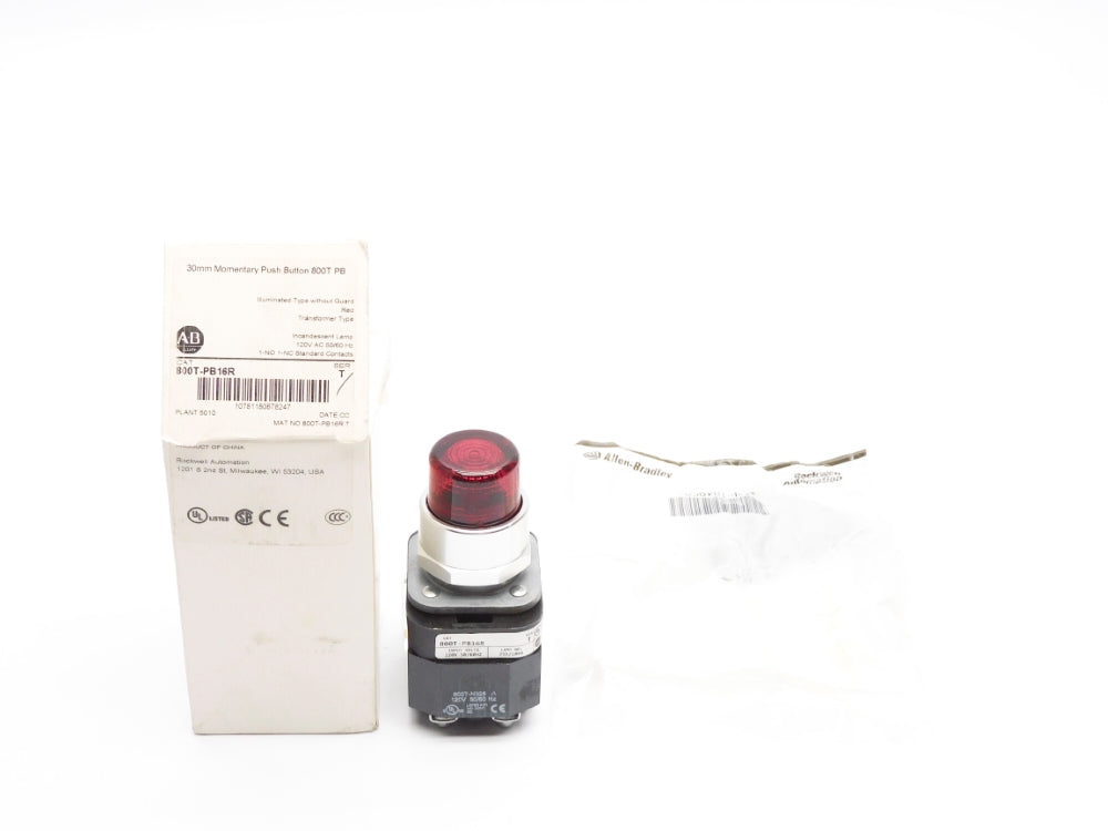 ALLEN BRADLEY 800T-PB16R SER. T 120V (WH) NSMP