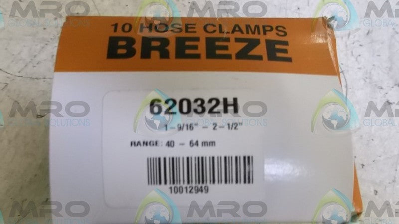 LOT OF 10 BREEZE 62032H STEEL HOSE CLAMPS   NSMP