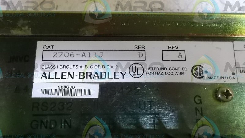 INDUSTRIAL SPARE PART 2706-A11J SERIES D OPERATOR INTERFACE  UNMP
