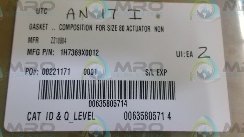 LOT OF 2 1H7369X0012 GASKET SIZE 80 NSMP